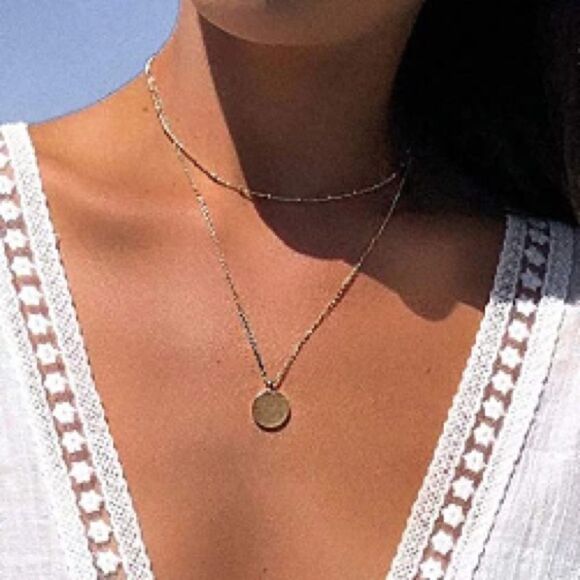 Set of two 14 Choker layering Chain Necklaces - Picture 6 of 9